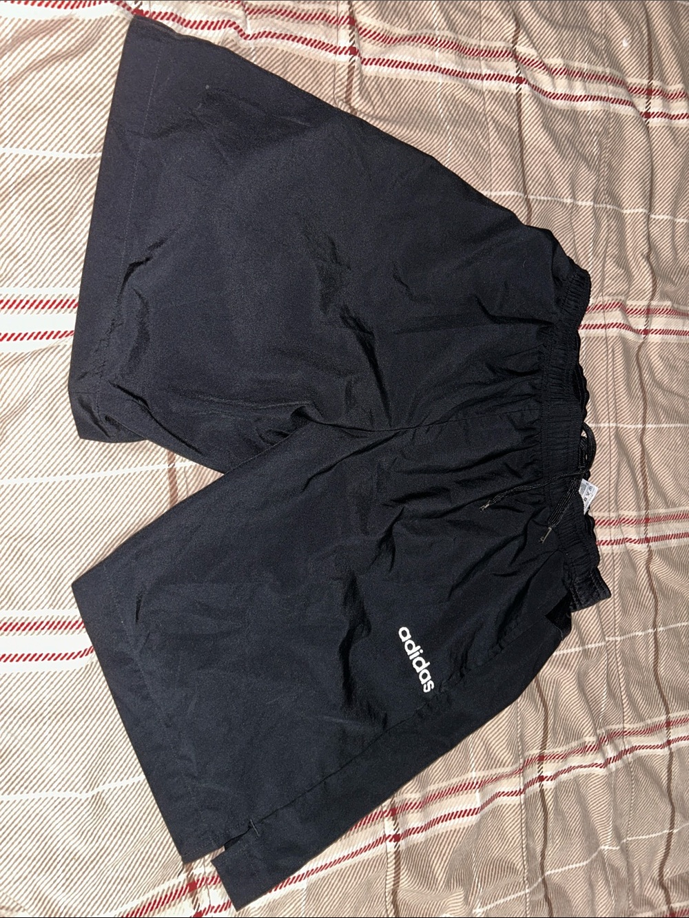 adidas Black Athletic Training Shorts with White Logo